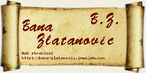 Bana Zlatanović vizit kartica